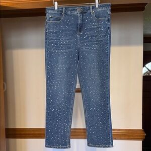 Women's Blue Tru Luxe Jeans with Sparkle Embellishments